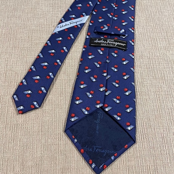 Dice and Dominoes Ferragamo Silk Tie - Picture 1 of 3